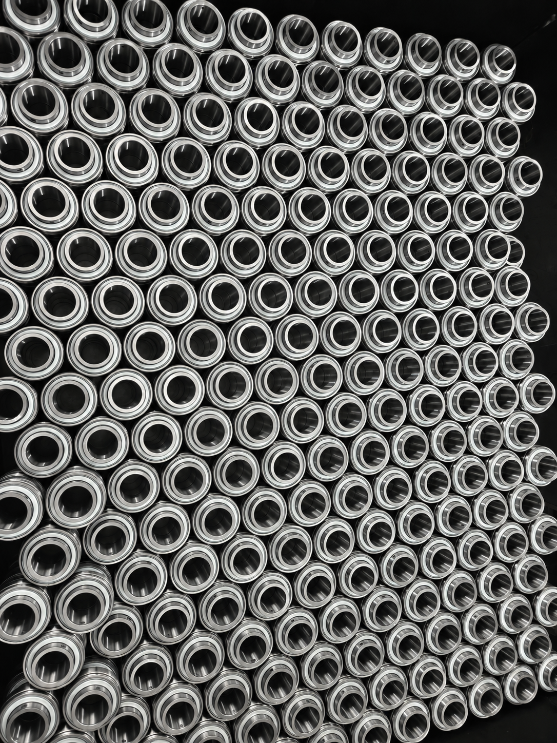 Rows of finished bearing units