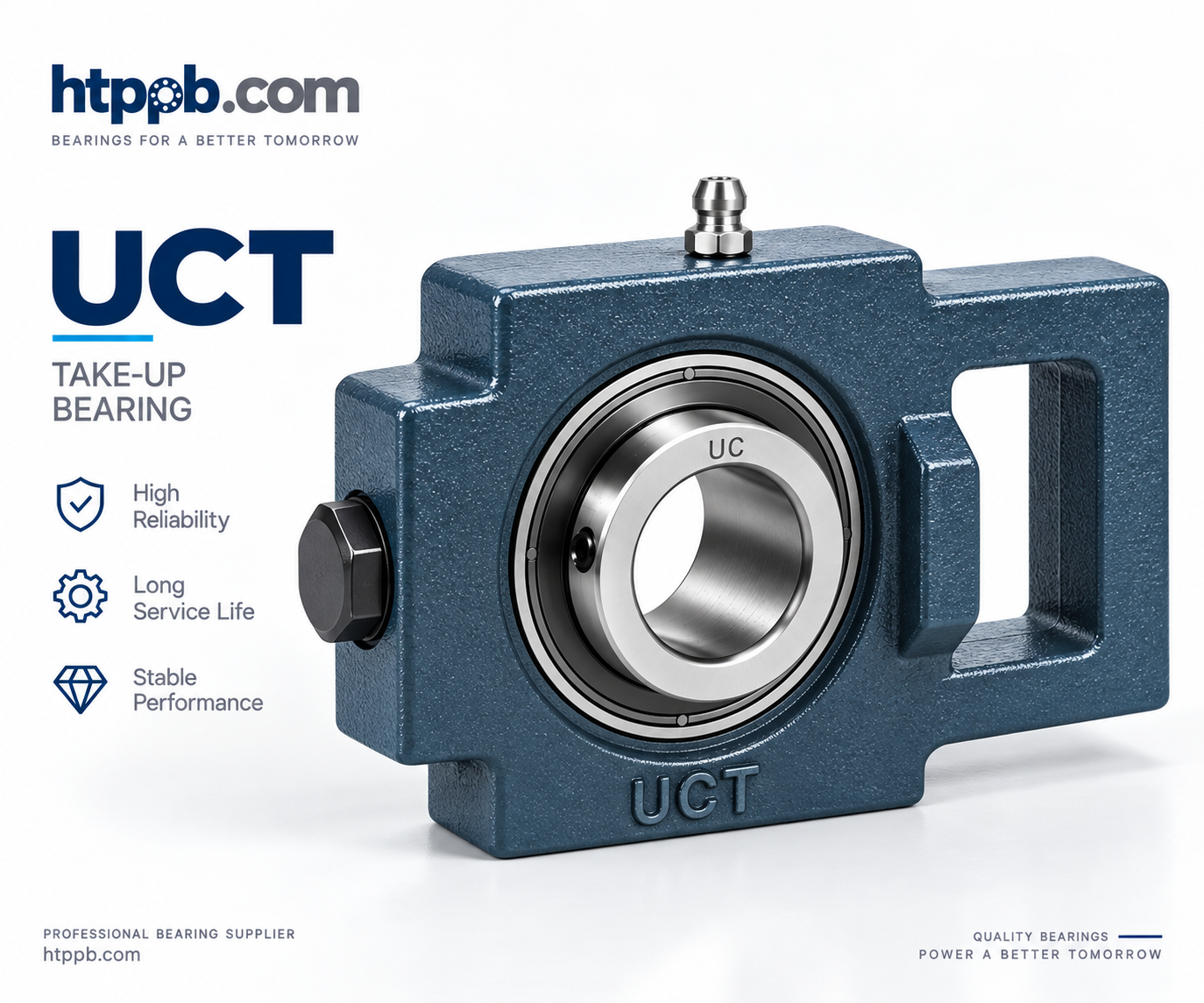 UCT take-up bearing unit with sliding frame